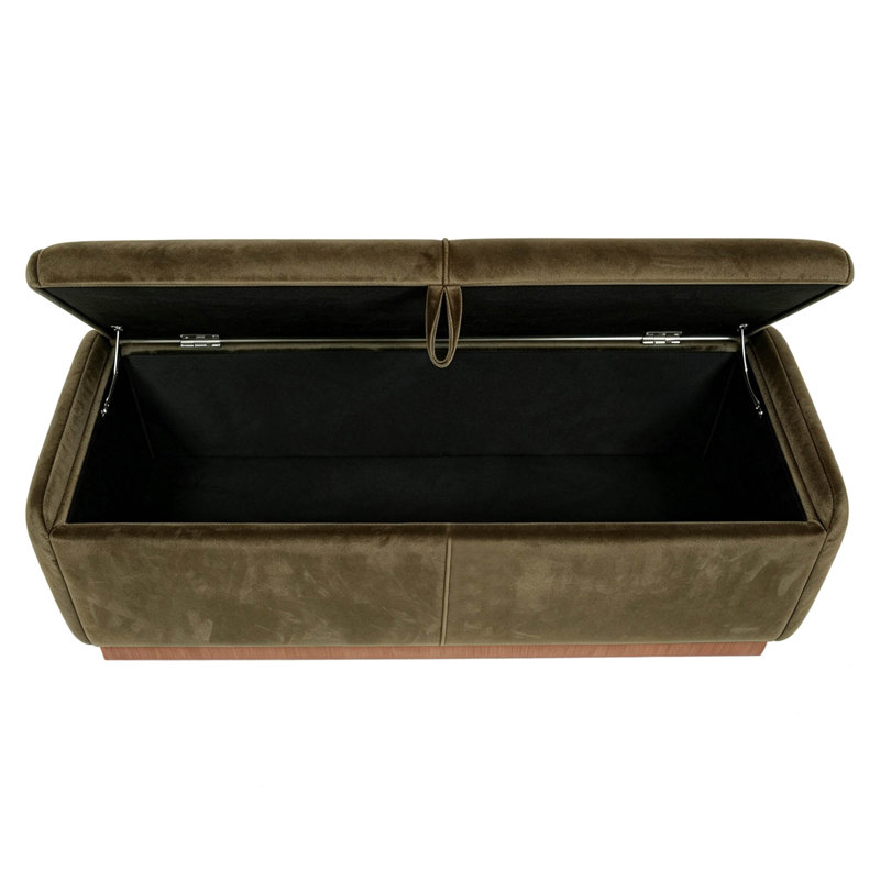 Banc de rangement en velours 47,2 po, Brun
