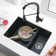 Pietra STYLISH 27 inch Double Bowl 60/40 Dual Mount Composite Granite Kitchen Sink