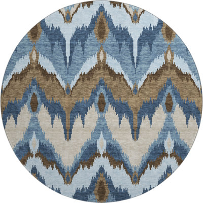 Premium Machine Washable Prisco Blue Rug
