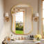 Miroir mural contemporain contemporain avec bords concaves pour meuble-lavabo, décoration de salon-477233341-477233330