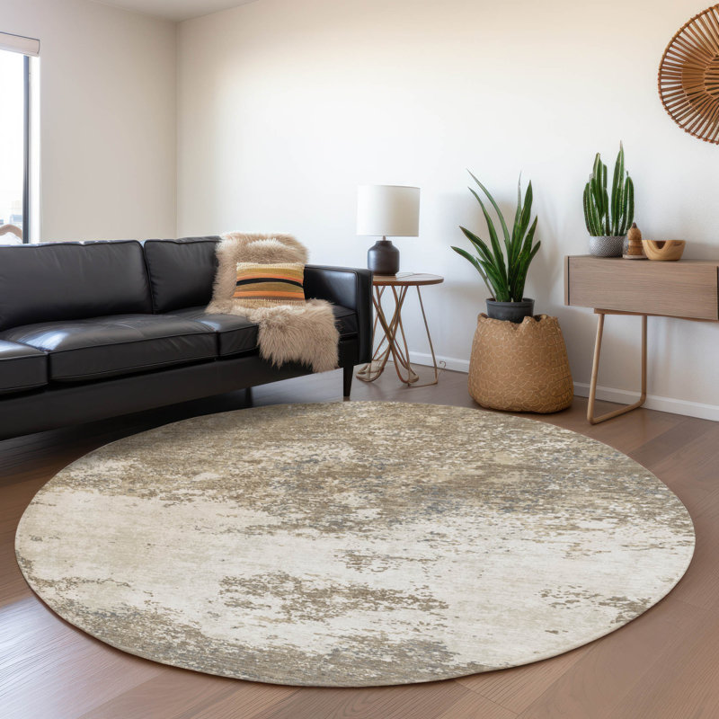 Premium Machine Washable Diskin AMF1027 Modern Rug, Round 8'