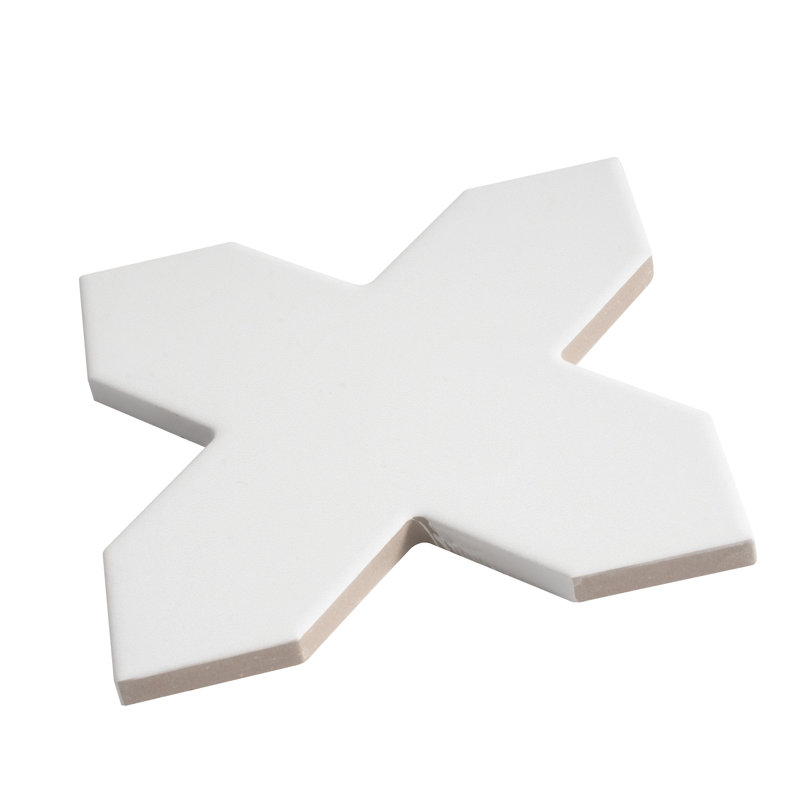 Seville Graphite Black 7 in. Star with Pure White 5 in. Cross Matte Porcelain Wall and Floor Tile (10.62 sq ft/case) - 68 Pack