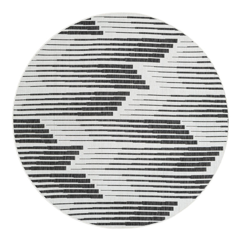 Geometric Indoor / Outdoor Rug, Round 6'1"