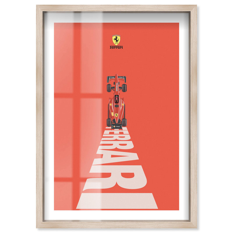 Affiches de Formule 1 «Red Icon Shadowbox» par Notoriart, cadre blond, 17 x 25, H 25 po x l 17 po, Cadre blond
