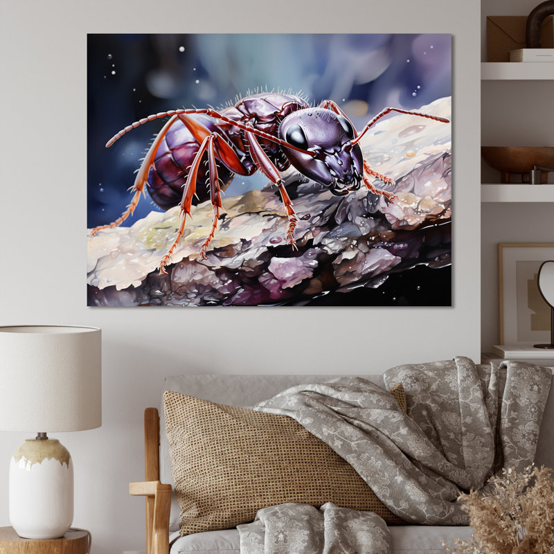 «Enchanted Microcosm Amethyst Ant» sur toile, Toile tendue, H 30 po x l 40 po x P 1,5 po