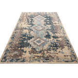 Distressed Homage Hand Knotted Wool Geometric Area Rug