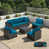 Black Rattan Peacock Blue