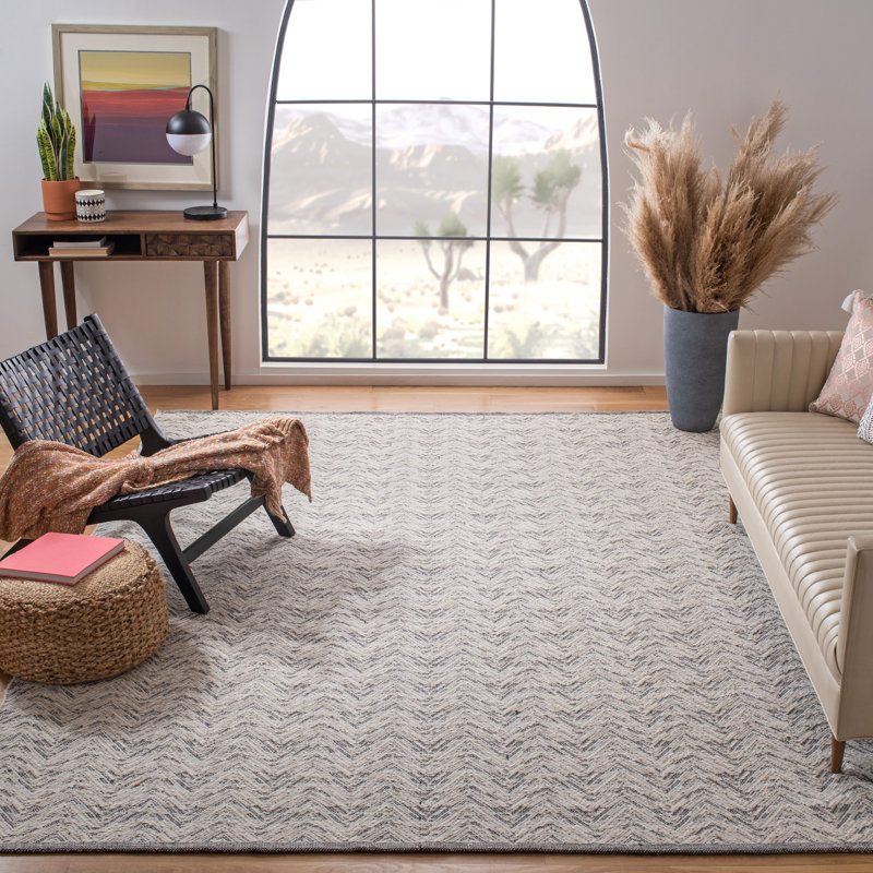 Coates Kilim Hand Woven Wool Chevron Rug, Rectangle 8' x 10'