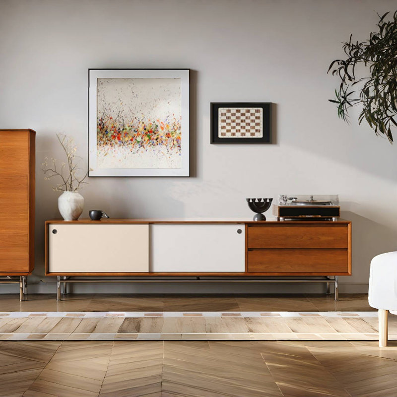 Armoire média moderne en bois, H 19,29 po x L 70,87 po x l 15,75 po