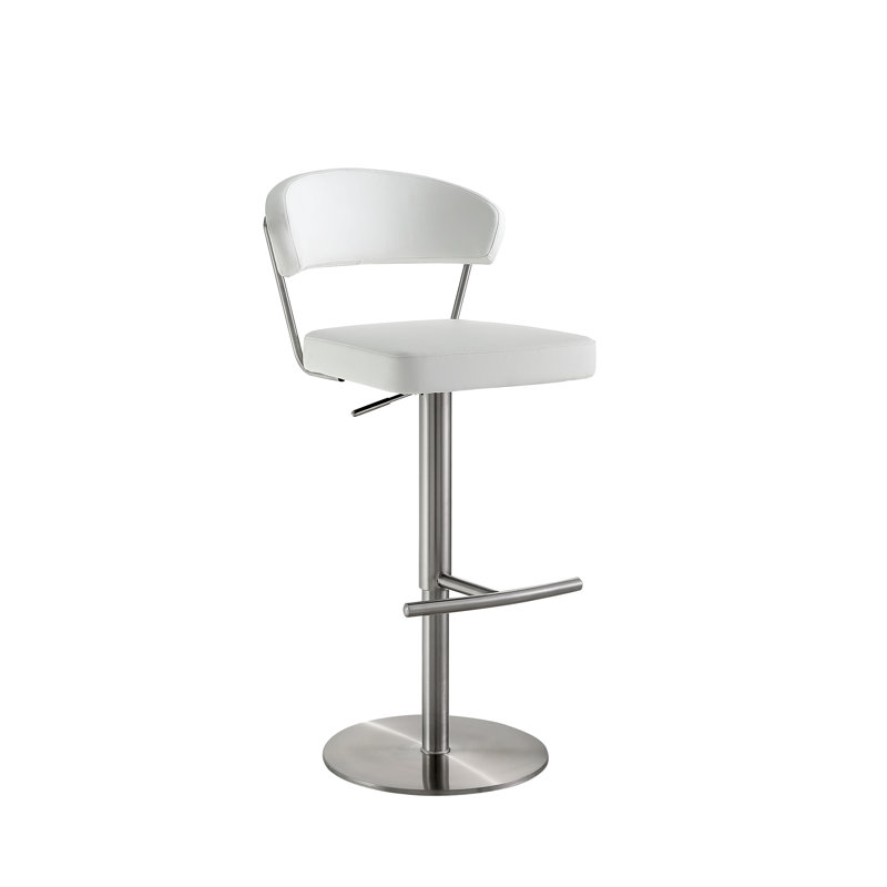 Tabouret de bar Elon, Argent, Blanc givré
