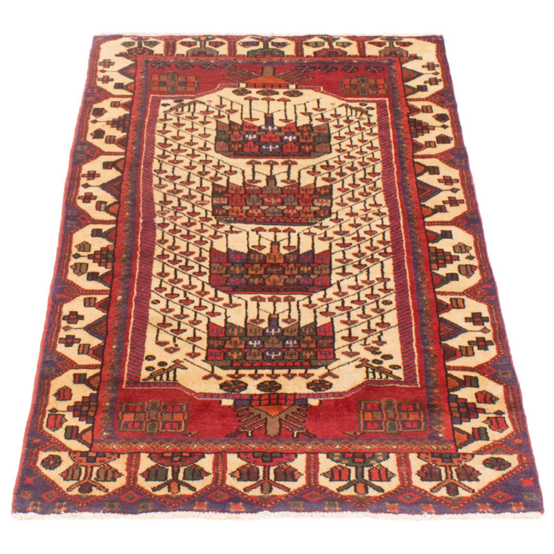 Tapis unique en laine noué à la main de style 1990S de 3 pi 3 po x 6 pi 0 po Zain