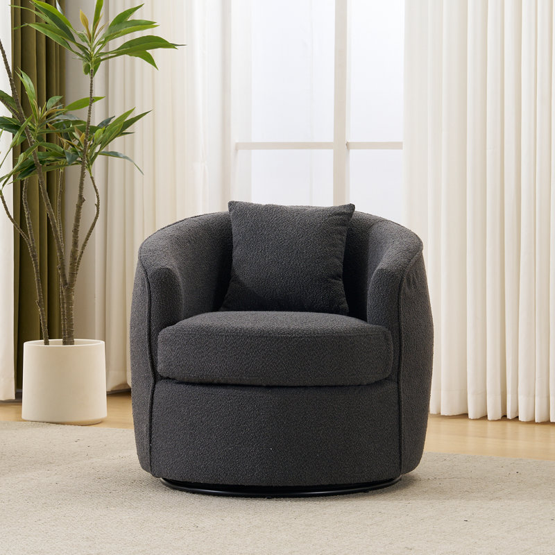 Fauteuil d'appoint pivotant Modern Boucle, Gris foncé
