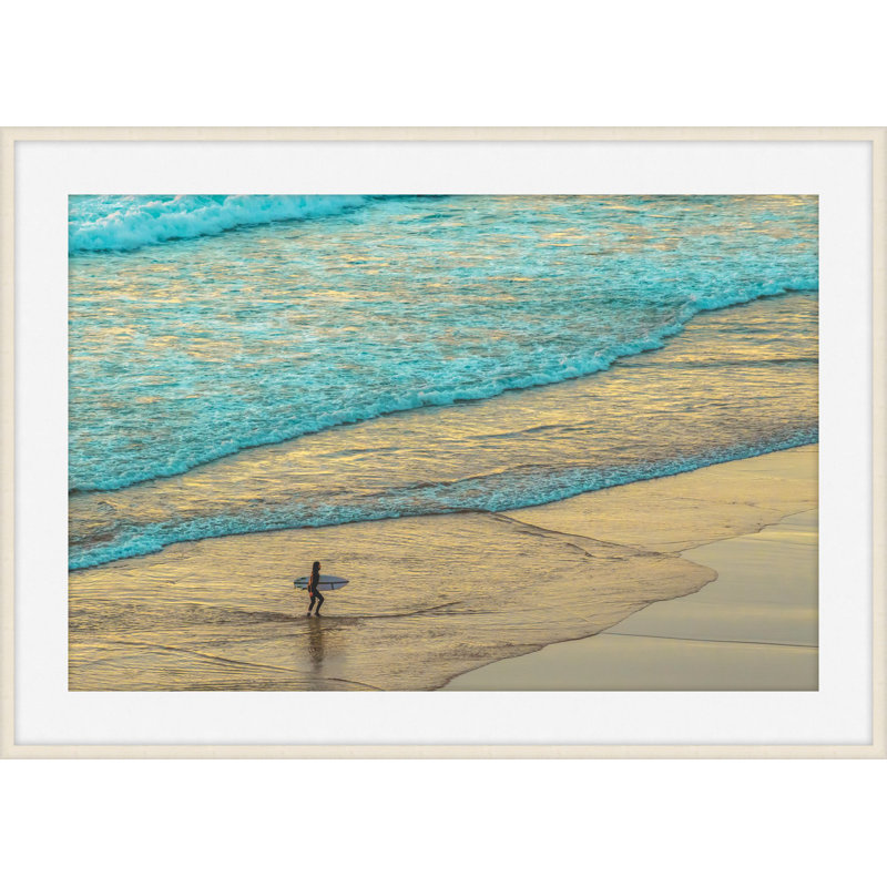 Blue Water Surfer 2 Framed Print, 27" H x 36" W