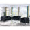 Ensemble de salon 3 pièces en microfibre noire avec fauteuil et causeuse