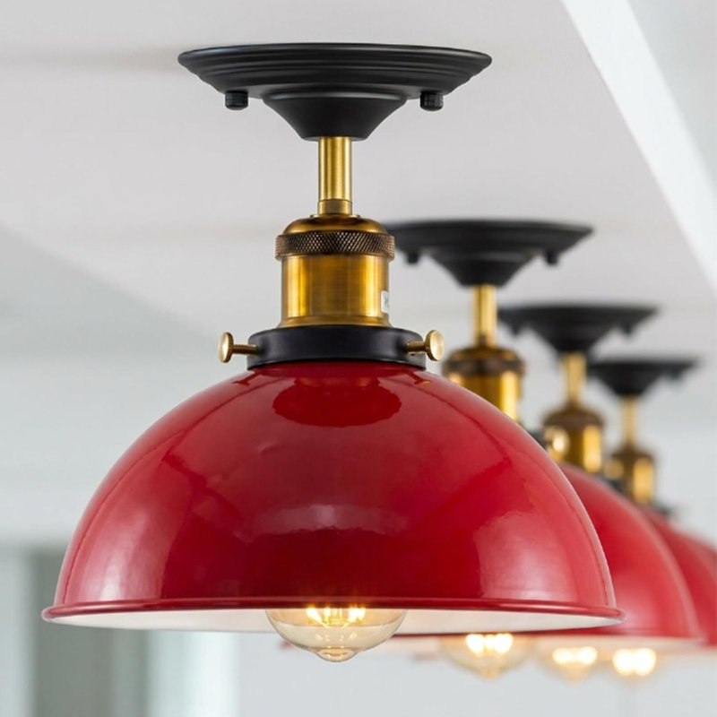 Semi Flush Mount, Red