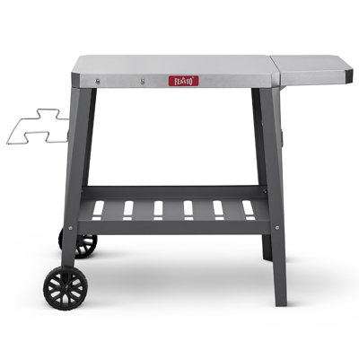 Feasto 37.5"W x20"D Stainless Steel Kitchen Cart Table with Wheels, Movable Pizza Oven Table with Foldable Side Table by Feasto