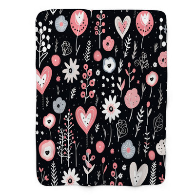 Rosy Nordic Affection - 1 Piece Premium Sherpa Blanket