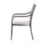 De 4 chaises empilables en PE gris avec structure en fer, coussins à eau, courbées pour décorer le patio extérieur et détendre les sièges