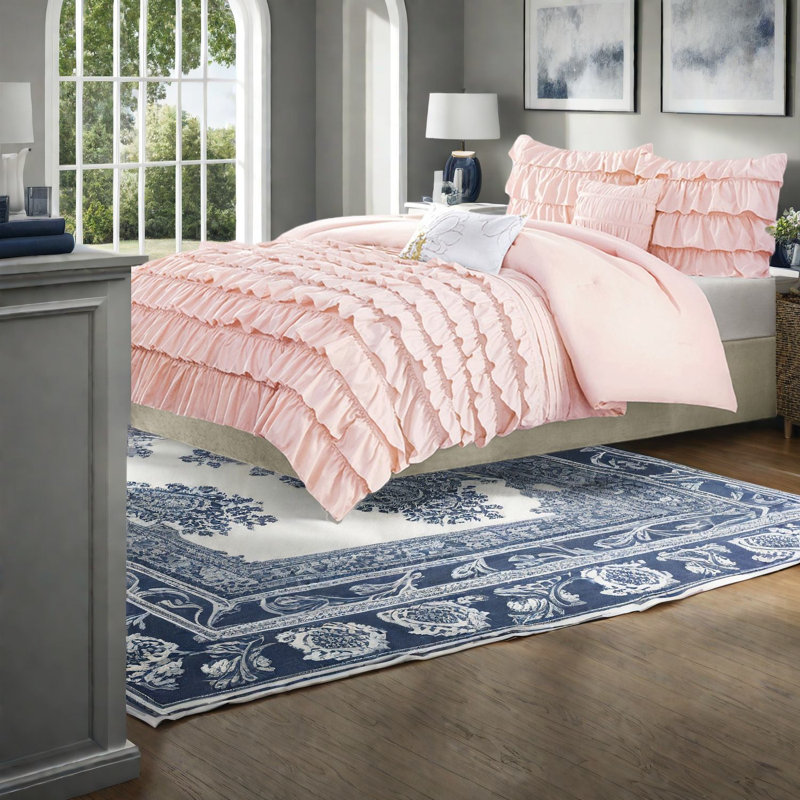 Ensembles de literie en microfibre douce, style grand lit à volants pour maison moderne
