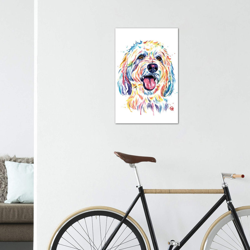 Goldendoodle - Charlie par Lisa Whitehouse - impression d'art graphique, Pas de tapis, Toile tendue