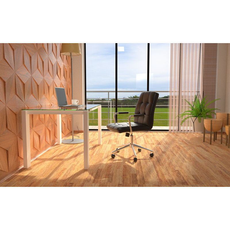 ErgoFlex Black Leather & Metal Swivel Task Chair with Chrome Accents