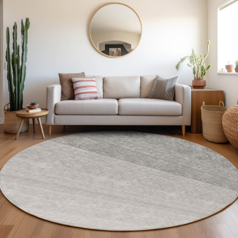  Machine Washable Indoor/Outdoor Kitchen Mat, Round 8'