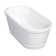 Kingston Brass Arcticstone 60-Inch Solid Surface Oval Double Ended Freestanding Tub with Drain