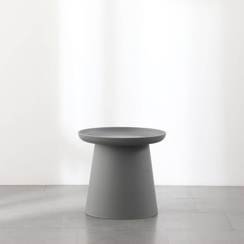 Itzhak Round Grey Modern Coffee Side Table, 36 H x 50 W x 50 D cm