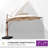 13 FT Round Wood Pattern Cantilever Umbrella,Beige-91018040