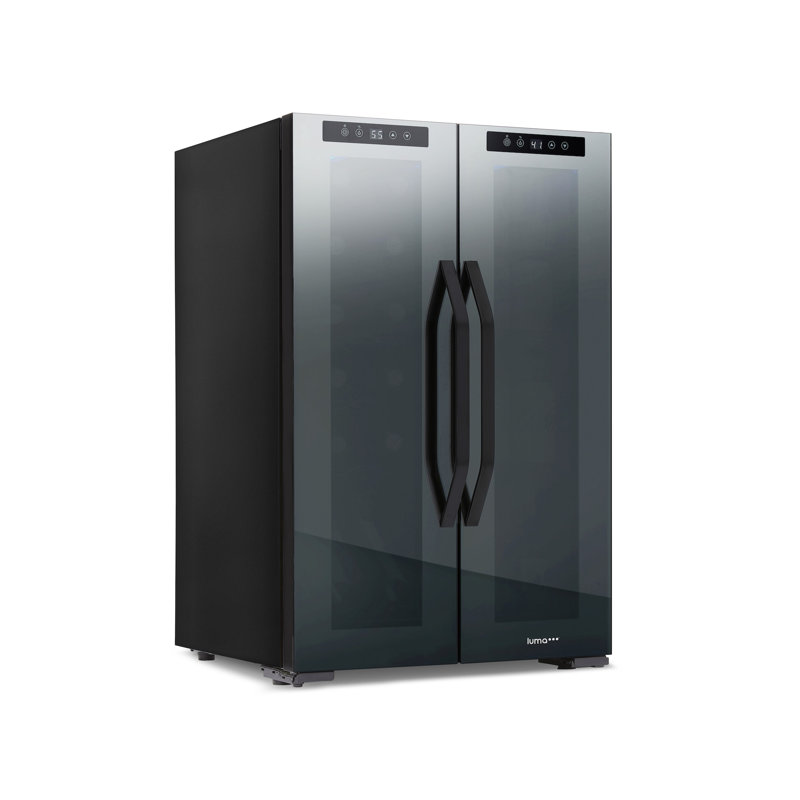 Luma Comfort Shadow Series Black Glass Dual Zone Wine and Beverage Cooler