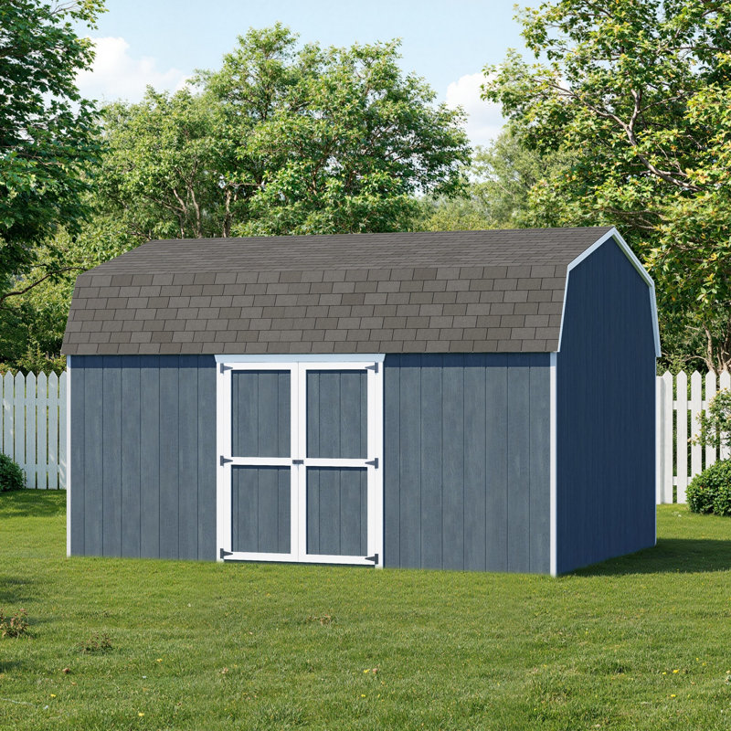 Value Gambrel Barn 6' Sidewalls With Side Entry, No, 122.5" H x 144" W x 192" D