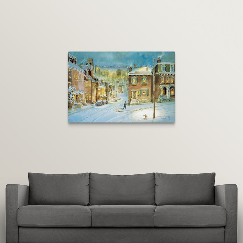 « christmas réveillon » par jess hager, peinture sur toile, H 32 po x l 48 po x P 1,25 po, Toile tendue