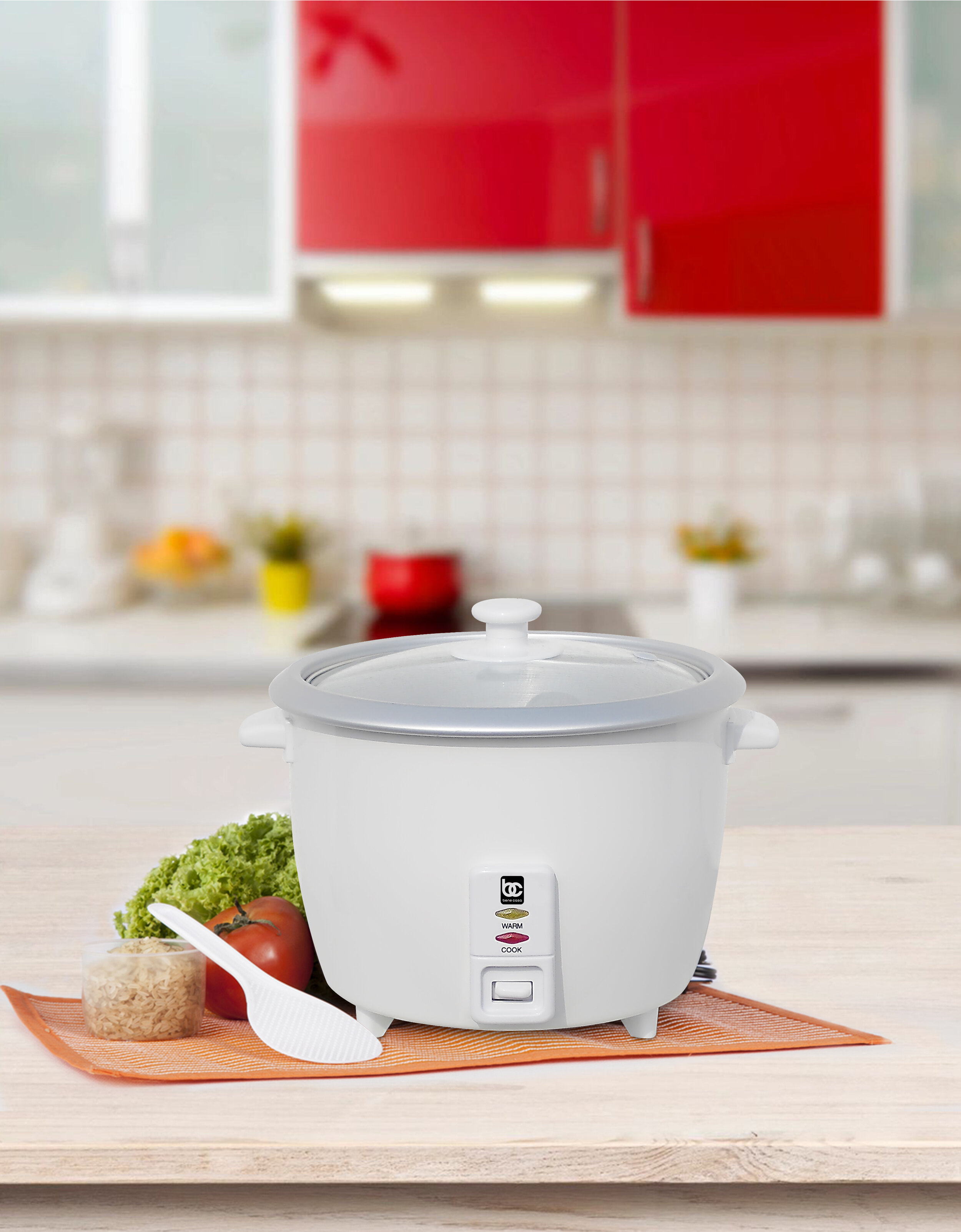 Bene Casa Rice Cooker with Glass Lid