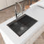 Évier de cuisine en acier inoxydable, lavabo simple sur pied à montage sur le comptoir de 27 po x 19 po, avec drain et crochet standard américain, LS-SSBL01