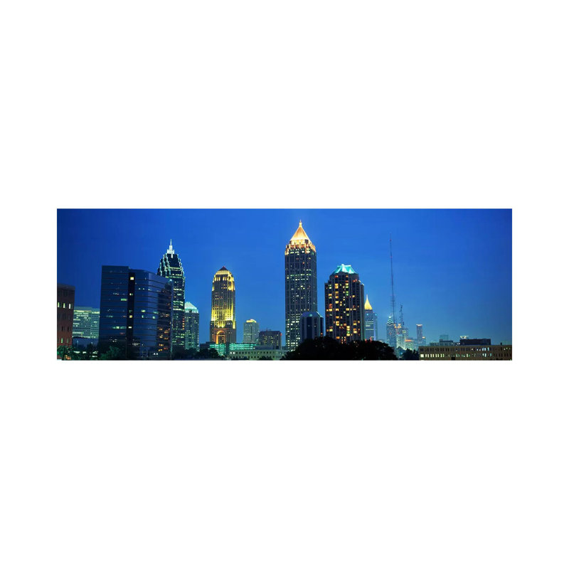 Skyline Atlanta GA USA - Wrapped Canvas Panoramic Print, 30.48 cm H x 91.44 cm W x 1.91 cm D