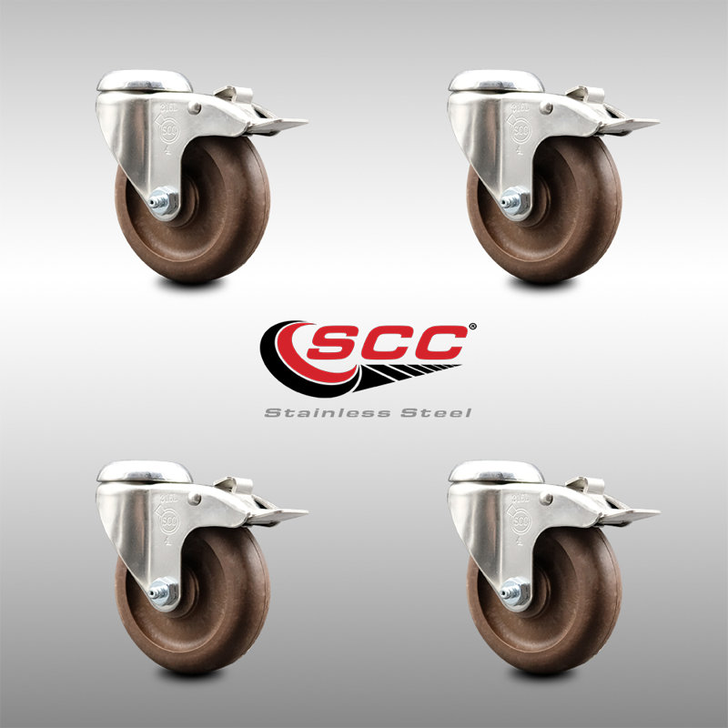 Ensemble de roulettes en nylon haute température, H 4 po x l 4 po