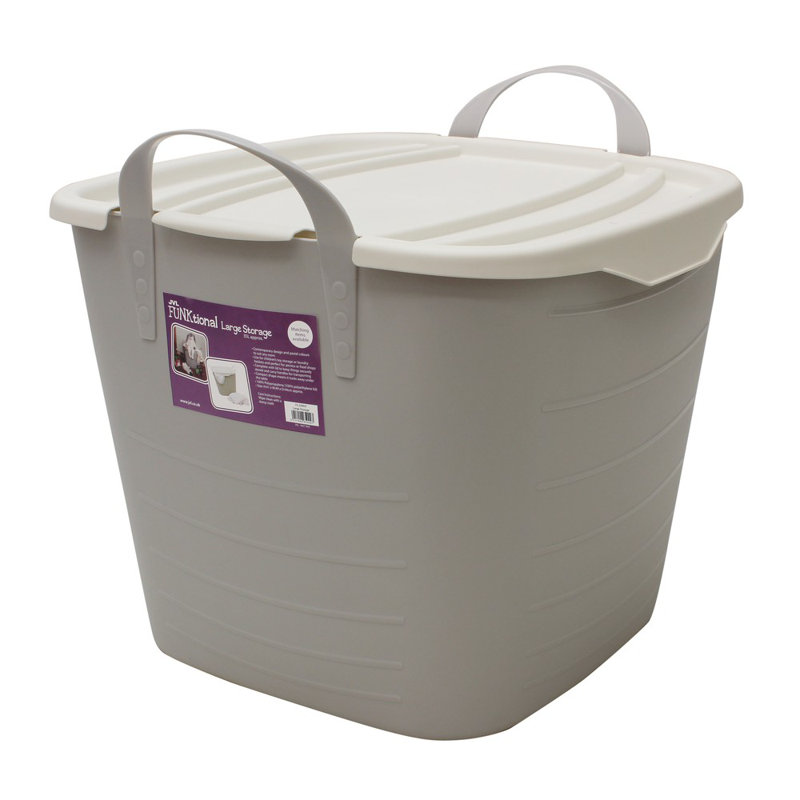 JVL Plastic Decorative Bin, 25L, Grey