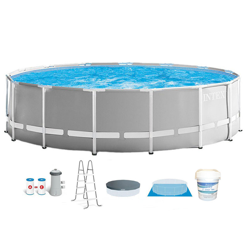 Steel Round Frame Set Pool 48'' H x 180'' W x 180'' L , with Pump Included