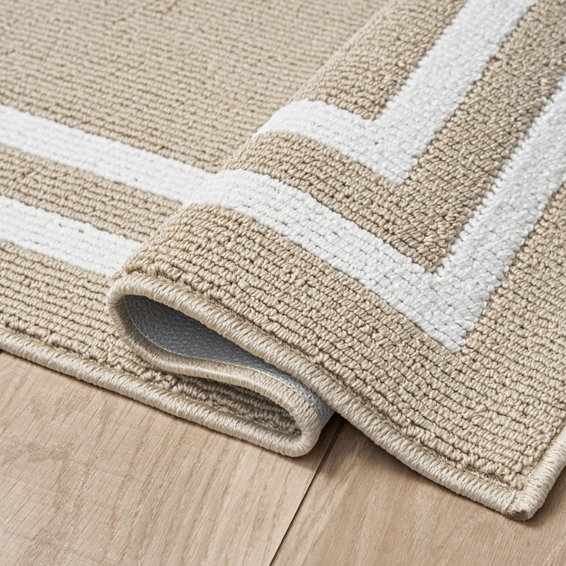 Nautica Double Line Machine Washable All Loop Tufted Rugs 1-Piece, Rectangle 2'2" x 6'