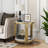 2 Tier Faux Marble End Table with Storage Shelf, Modern Side Table for Living Room, Bedroom