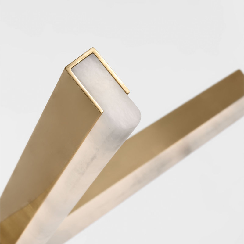 Linea LED Chandelier, Hand Rubbed Antique Brass