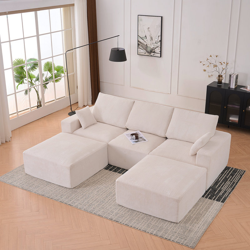 Canapé modulaire Boneless, Beige / Blanc