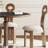 Black Round Solid Wood Dining table-1186105864