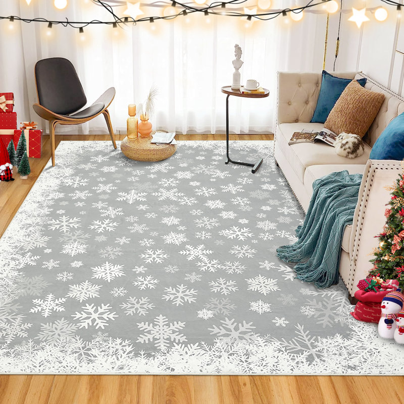 Tapis Christmas Christmas, Gris, Rectangle 9 pi x 12 pi
