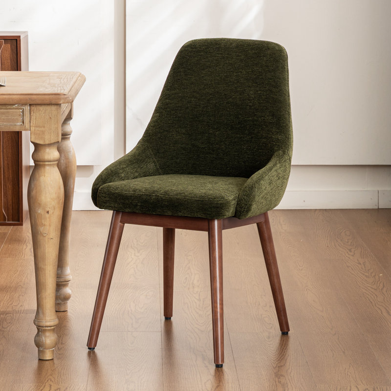Padded Dining Chair with Wooden Legs Comfortable Upholstered Side Chair with Backrest & Sturdy Construction Modern Kitchen Chair for Dining Room, Living Room, Kitchen