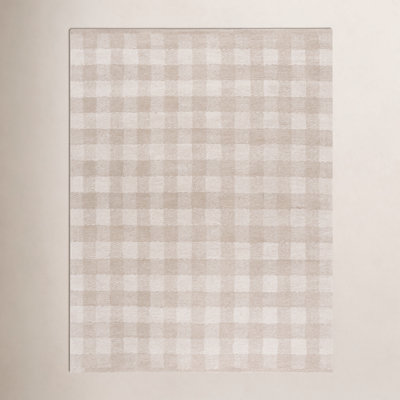 Hand-Tufted Wool Checkered Rug