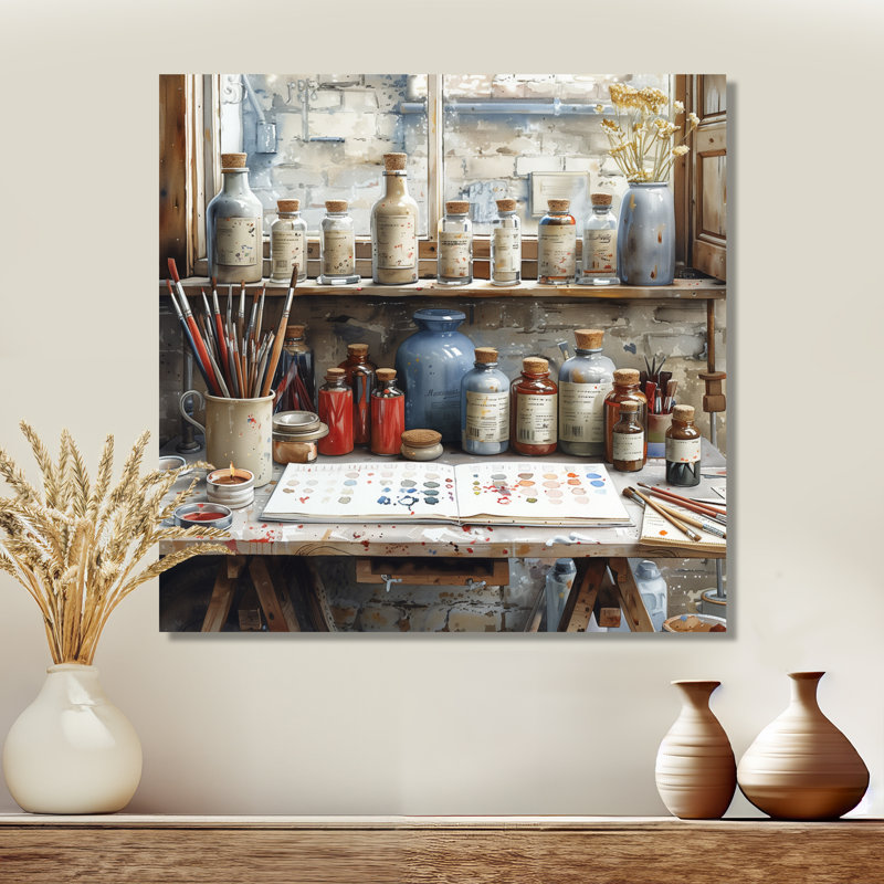 «Orange Orange», reproduction de poterie de peinture II, Toile tendue, H 36 po x l 36 po
