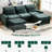 99'' L-Shaped 4 Sectional In Chenille, Upholstered With Removable Lumbar Support, Seat, And Movable Modern Comfy Chenille Upholstery, Solid Wood Frame, Support