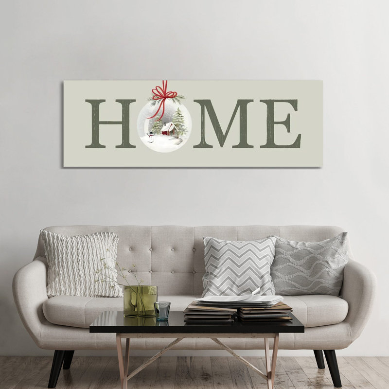 Signe de Noël à la maison - reproduction d'art murale - toile tendue, H 24 po x l 72 po, Toile tendue, Ne s’applique pas