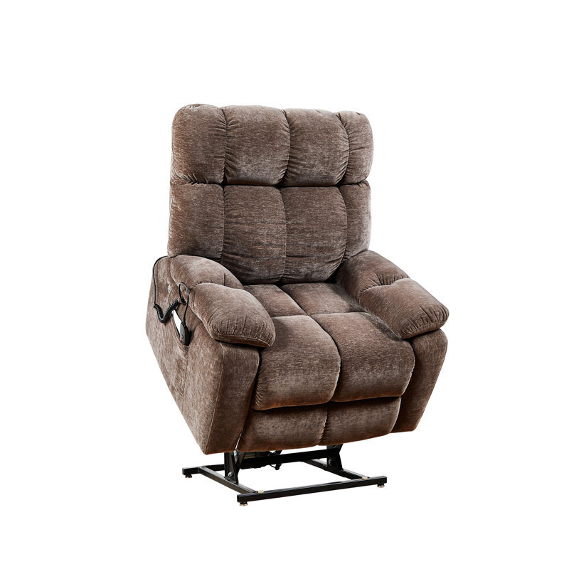 Lira Dual OKIN Motor Power Lift Massage Recliner Chair, Blue Polyester